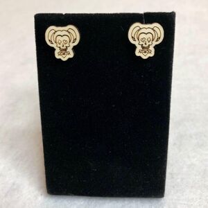 Harley Quinn Skull Wood Stud Earrings